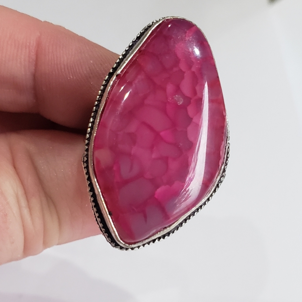Handmade Pink Rhodonite 925 silver  ring. New never worn. - Picture 4 of 16